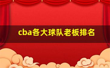 cba各大球队老板排名