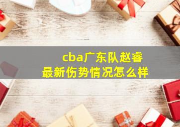 cba广东队赵睿最新伤势情况怎么样