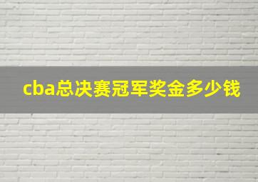 cba总决赛冠军奖金多少钱