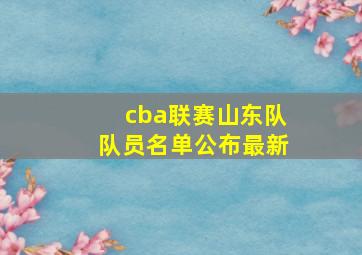 cba联赛山东队队员名单公布最新