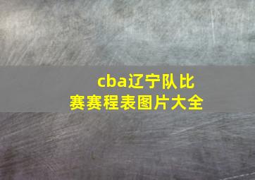 cba辽宁队比赛赛程表图片大全