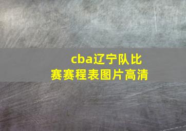 cba辽宁队比赛赛程表图片高清