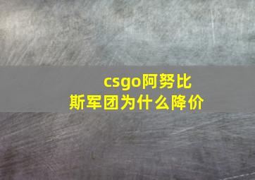 csgo阿努比斯军团为什么降价