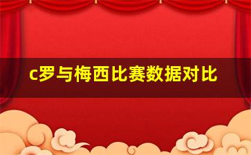 c罗与梅西比赛数据对比