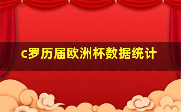 c罗历届欧洲杯数据统计