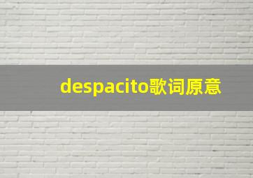 despacito歌词原意