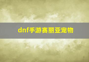 dnf手游赛丽亚宠物