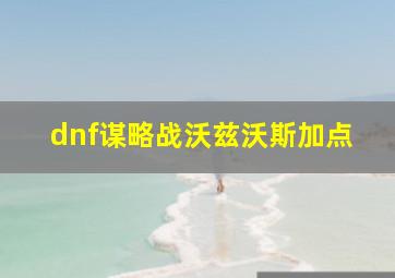 dnf谋略战沃兹沃斯加点