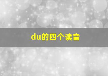 du的四个读音