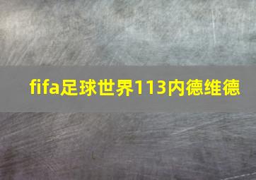 fifa足球世界113内德维德