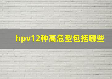 hpv12种高危型包括哪些