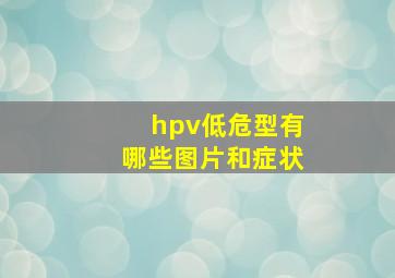 hpv低危型有哪些图片和症状