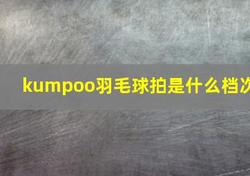 kumpoo羽毛球拍是什么档次