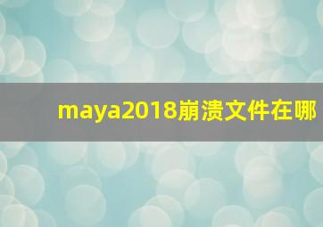 maya2018崩溃文件在哪