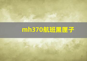 mh370航班黑匣子