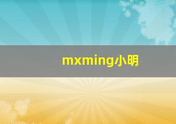 mxming小明