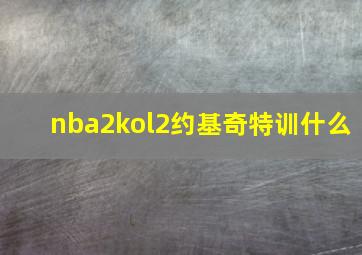 nba2kol2约基奇特训什么