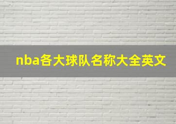 nba各大球队名称大全英文