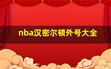 nba汉密尔顿外号大全