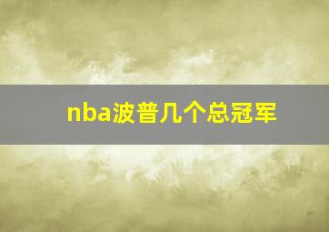 nba波普几个总冠军