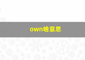 own啥意思