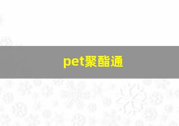 pet聚酯通