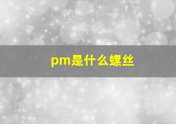 pm是什么螺丝