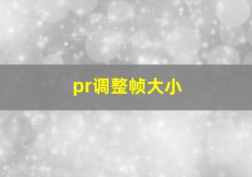 pr调整帧大小