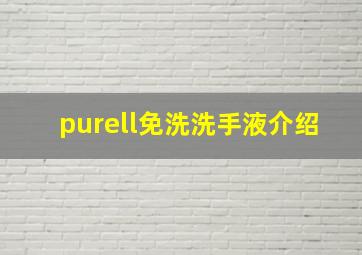 purell免洗洗手液介绍