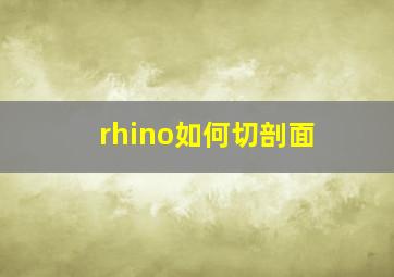 rhino如何切剖面