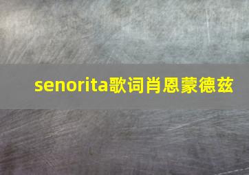 senorita歌词肖恩蒙德兹