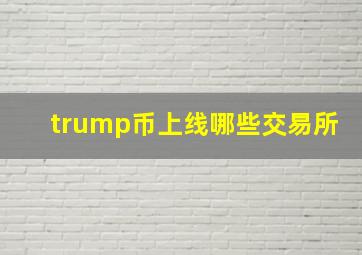 trump币上线哪些交易所