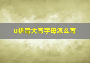 u拼音大写字母怎么写