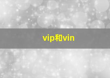 vip和vin