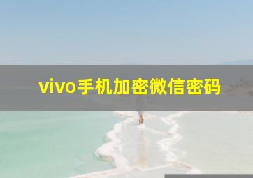 vivo手机加密微信密码