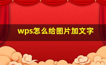 wps怎么给图片加文字