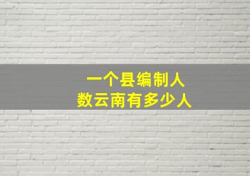 一个县编制人数云南有多少人