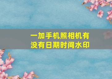 一加手机照相机有没有日期时间水印