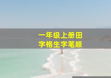 一年级上册田字格生字笔顺