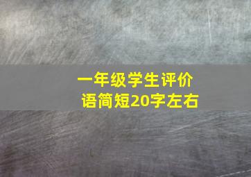 一年级学生评价语简短20字左右