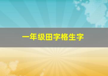 一年级田字格生字