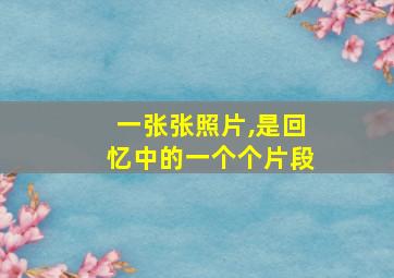 一张张照片,是回忆中的一个个片段