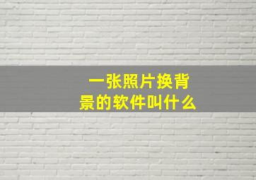 一张照片换背景的软件叫什么