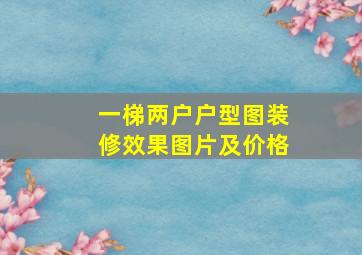 一梯两户户型图装修效果图片及价格