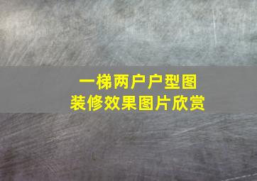 一梯两户户型图装修效果图片欣赏