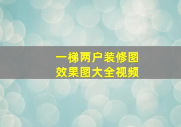 一梯两户装修图效果图大全视频