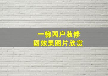 一梯两户装修图效果图片欣赏