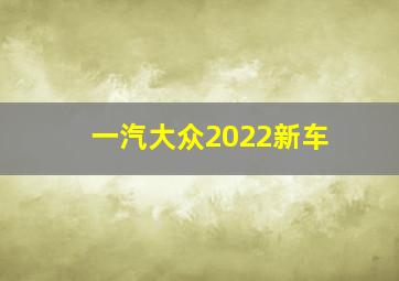 一汽大众2022新车