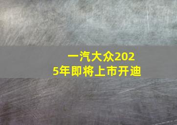 一汽大众2025年即将上市开迪