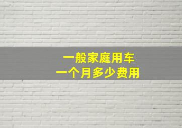 一般家庭用车一个月多少费用